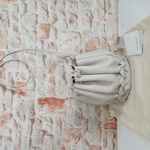 New HEREU Molina Pleated Leather Bucket Bag